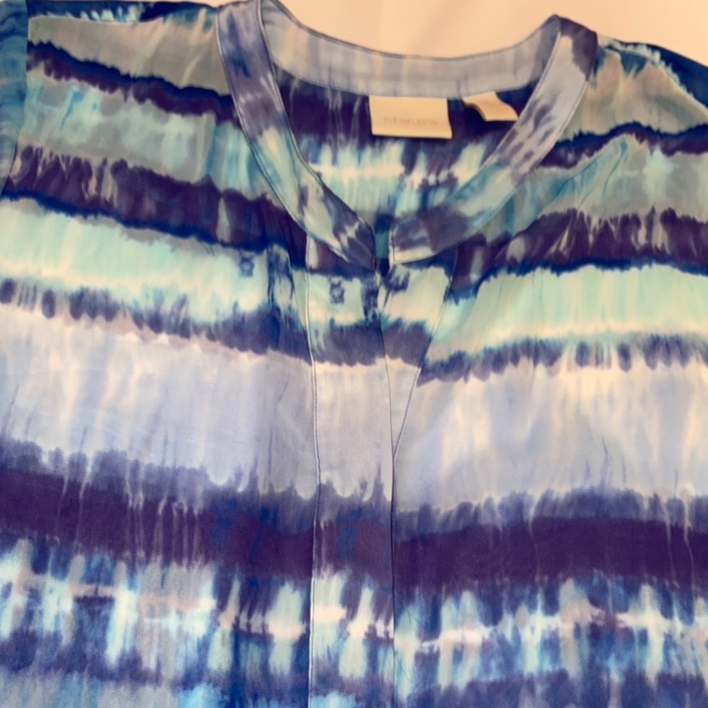 Chico’s Patterned See-Thru Blouse - image 3